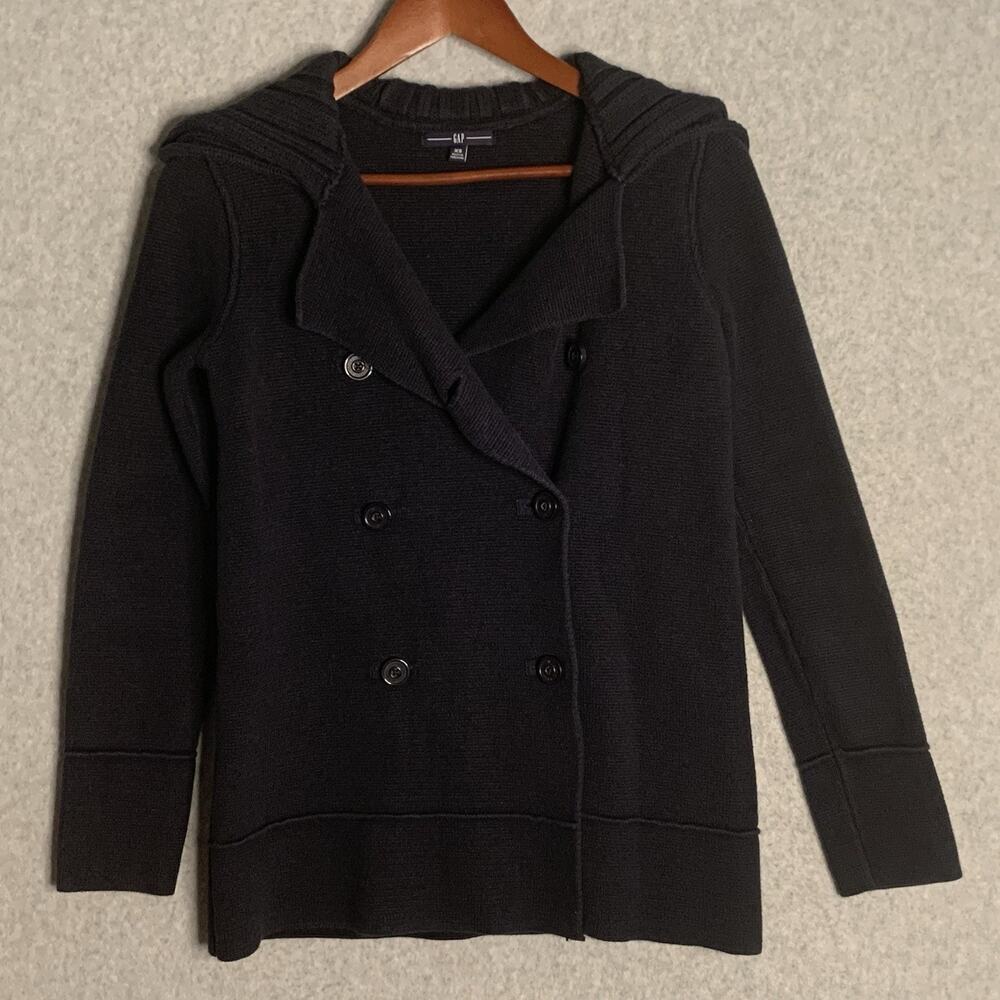GAP Vintage Womens XS Navy Cotton Double Breasted Sweater Jacket